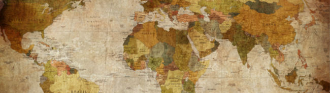 World Map banner -- Contacts -- pixlr